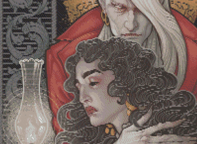 CROSS STITCH CHART - DIGITAL PRINTABLE PATTERN - DRACULA BOOK NOVEL - VAMPIRE by MEDUSA DOLLMAKER