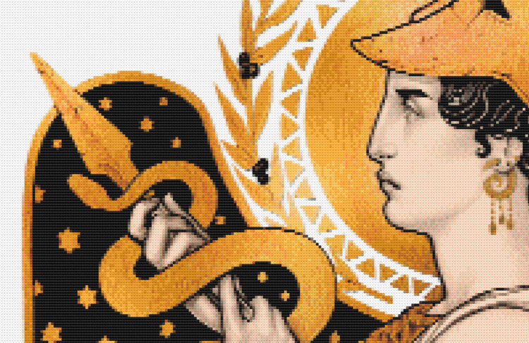 CROSS STITCH CHART - DIGITAL PRINTABLE PATTERN - ATHENA GREEK GODDESS - by MEDUSA DOLLMAKER