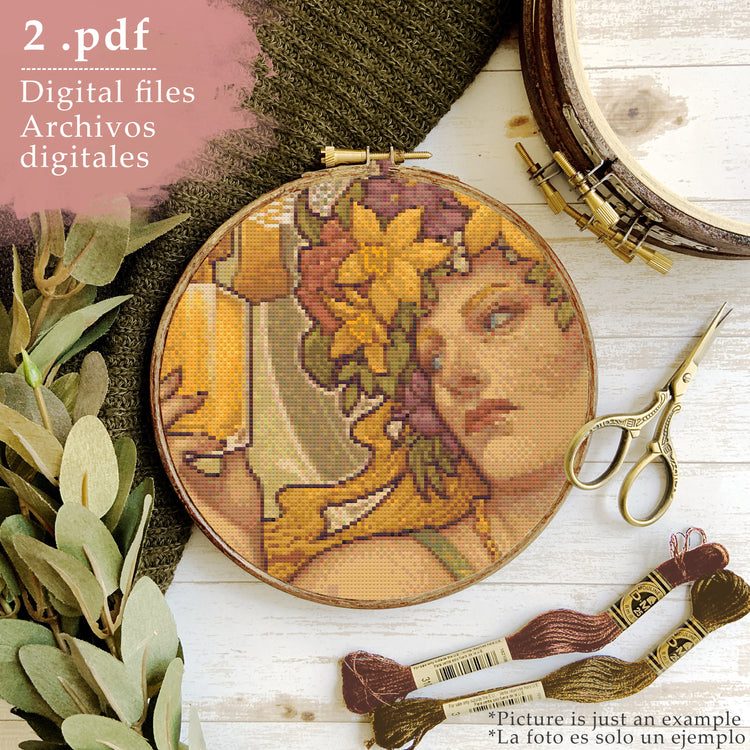 CROSS STITCH CHART - DIGITAL PRINTABLE PATTERN - VINTAGE PERFUME by MEDUSA DOLLMAKER