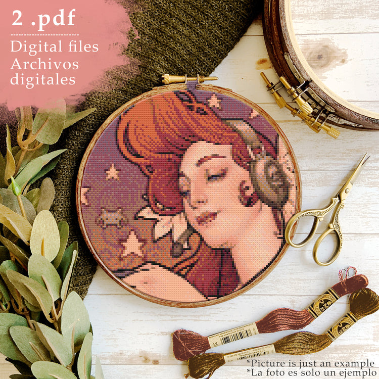 CROSS STITCH CHART - DIGITAL PRINTABLE PATTERN - GAMER NOUVEAU by MEDUSA DOLLMAKER