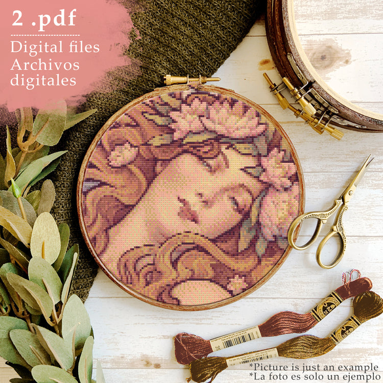 CROSS STITCH CHART - DIGITAL PRINTABLE PATTERN - LITTLE MERMAID by MEDUSA DOLLMAKER