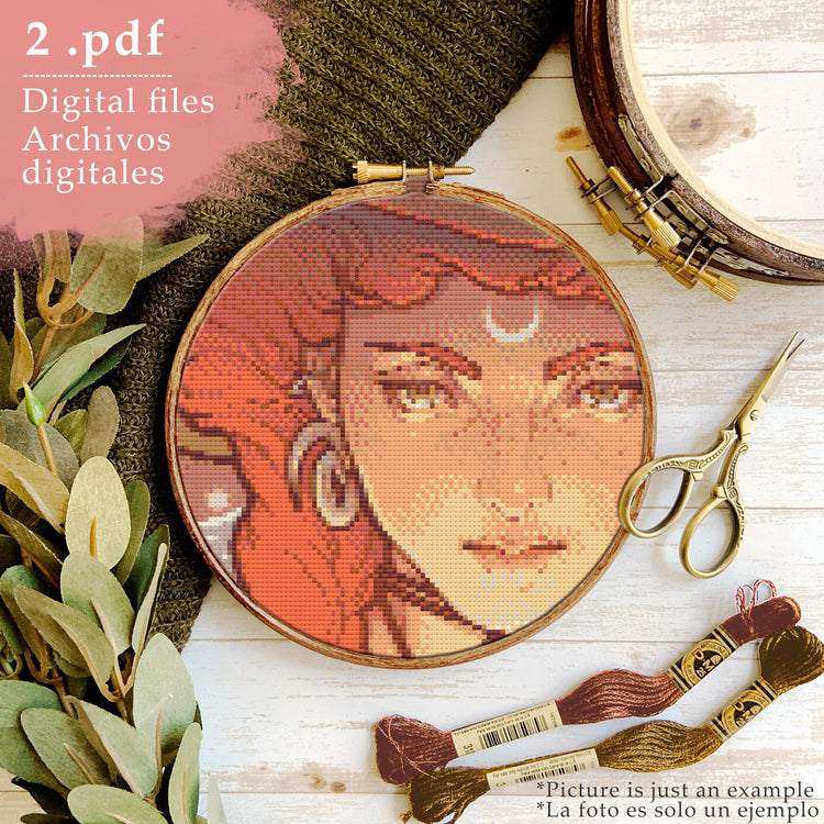 CROSS STITCH CHART - DIGITAL PRINTABLE PATTERN - HERB WITCH by MEDUSA DOLLMAKER