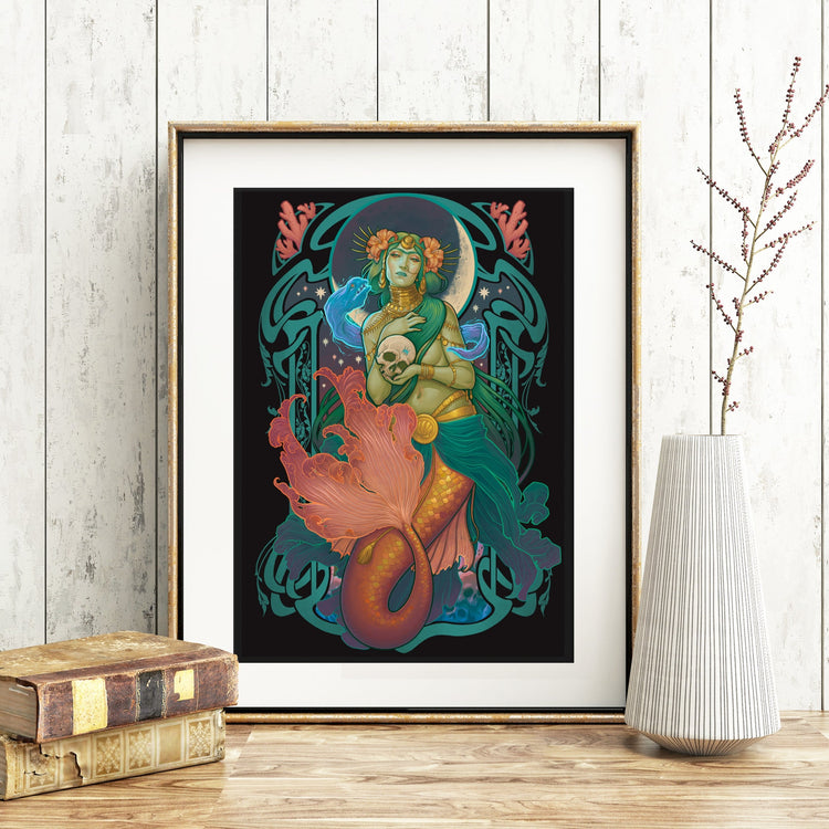 SEA WITCH MERMAID PRINT DinA4 - 8x11'' - Art by Medusa Dollmaker