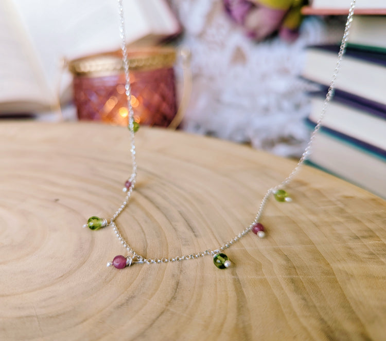 BOHEMIAN BEADS NECKLACE 5 - 925 STERLING SILVER