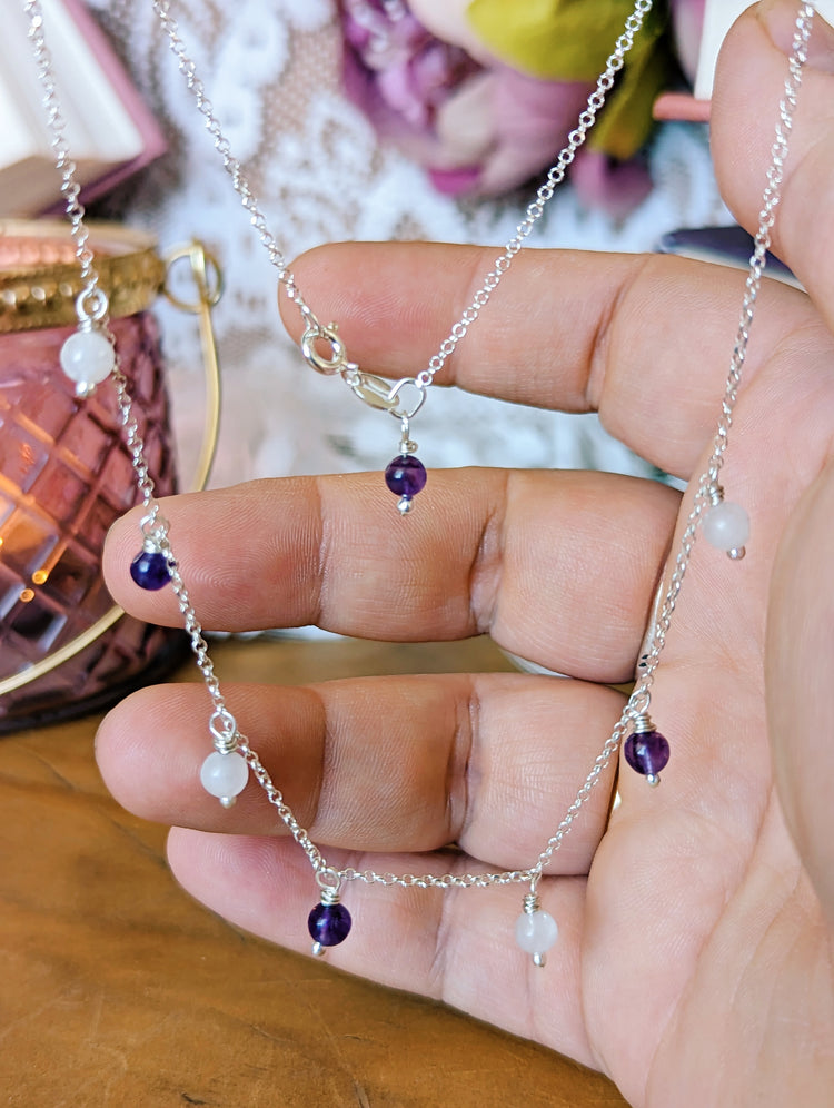 BOHEMIAN BEADS NECKLACE 4 - 925 STERLING SILVER