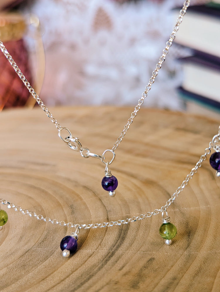 BOHEMIAN BEADS NECKLACE 3 - 925 STERLING SILVER