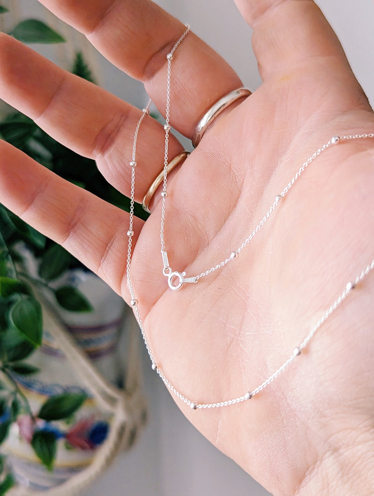 45 cm SATELLITE CHAIN - 925 STERLING SILVER