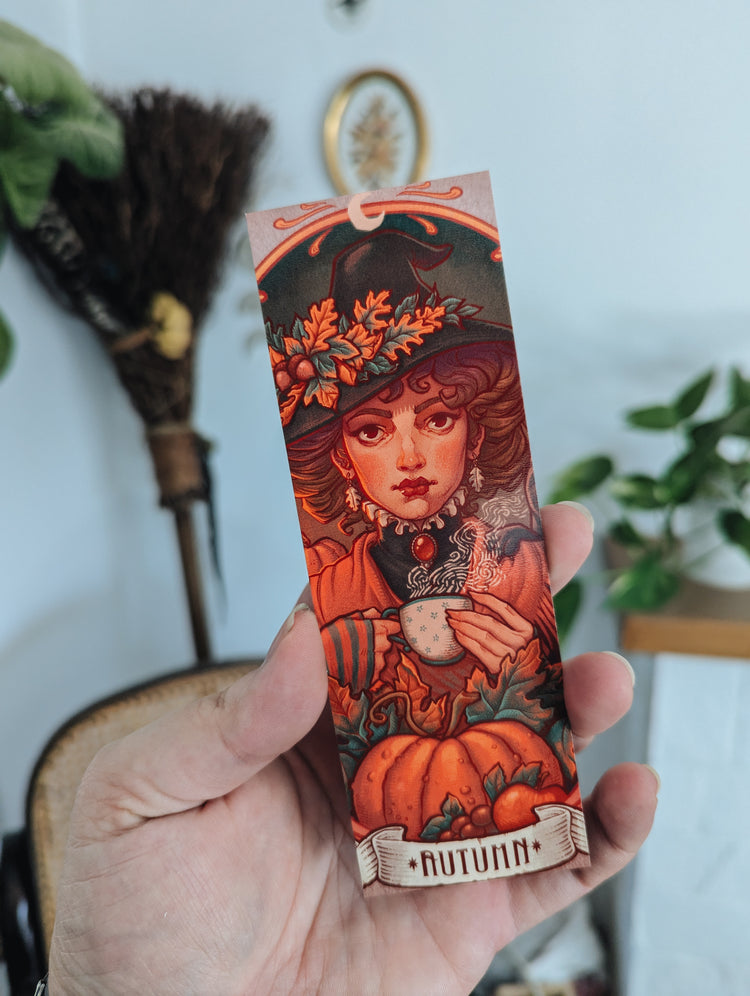 BOOKMARK - AUTUMN WITCH - Printed ART BY MEDUSA DOLLMAKER