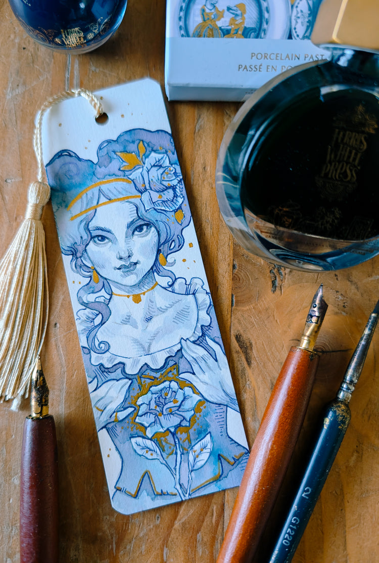 HANDPAINTED BOOKMARK - Original Art by Medusa Dollmaker