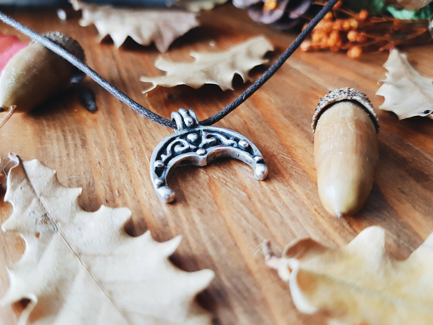 Half Moon PLUNULA MOON TALISMAN HALF MOON NECKLACE STERLING SILVER WITCH AMULETendant Necklace