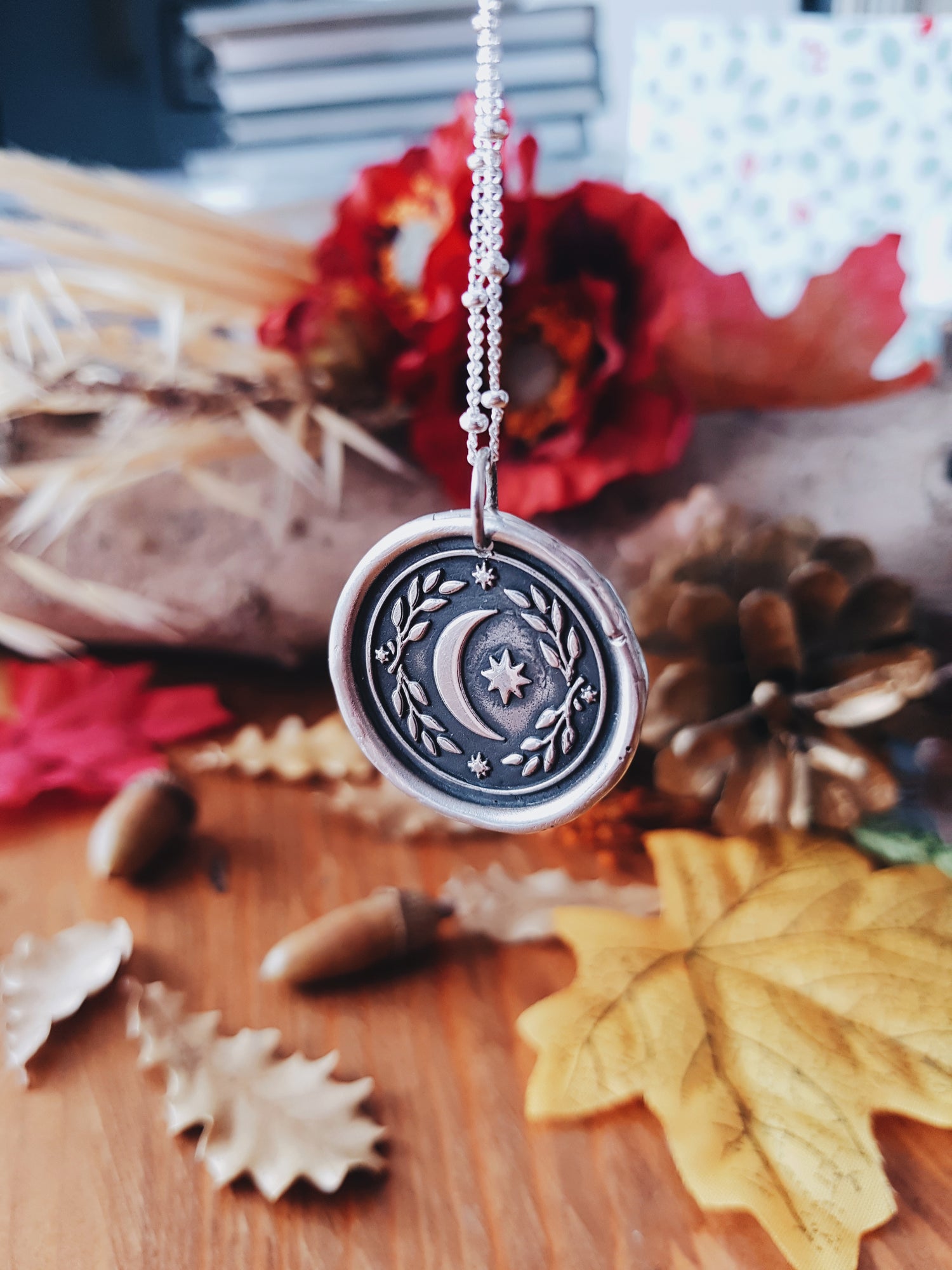 MOON TALISMAN Pendant NECKLACE TALISMAN AMULET WITCH WITCHCRAFT MOON STARS BARN BIG PENDANT
