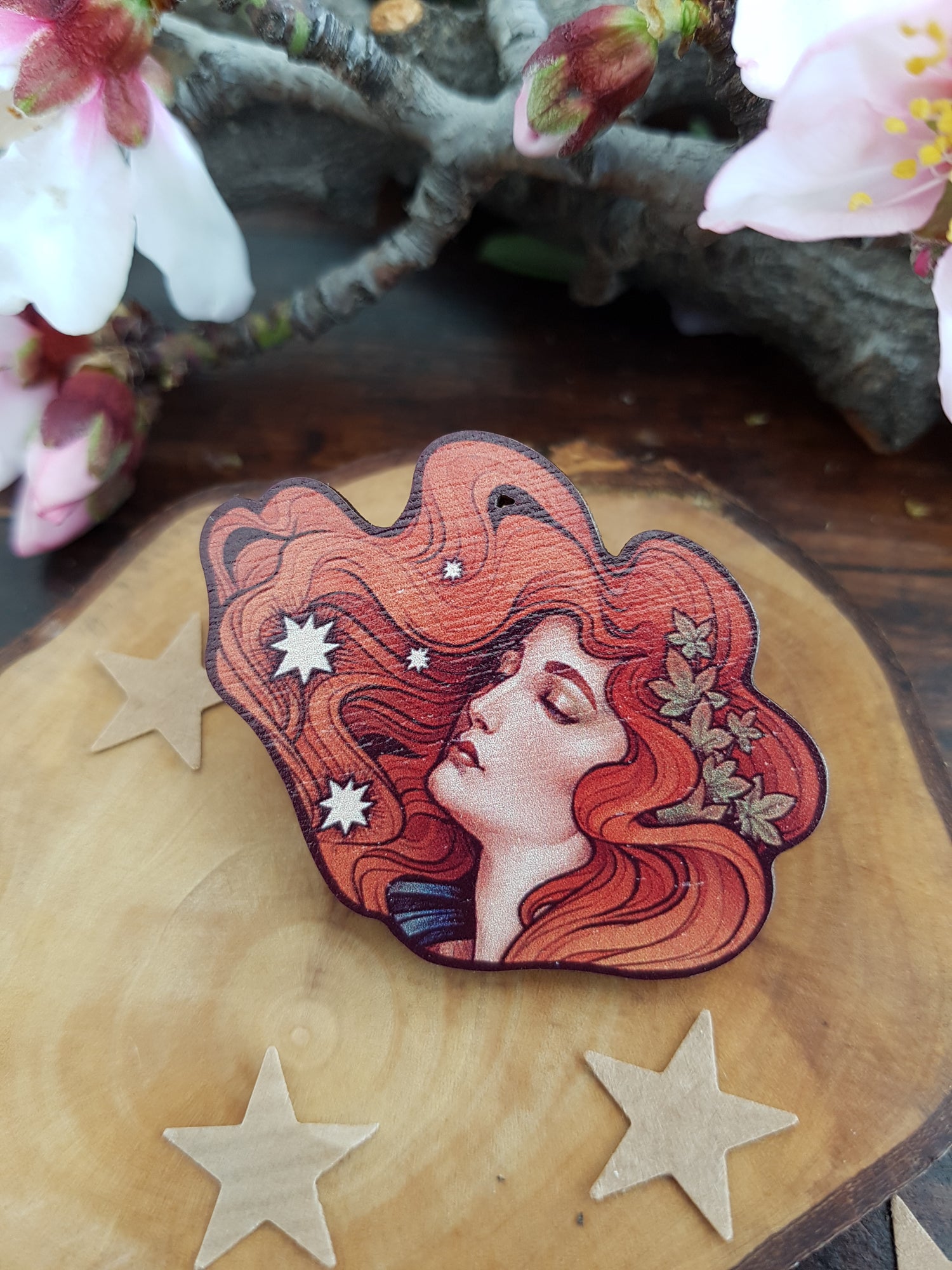 Cosmic Lover Art Wooden Pin Badges