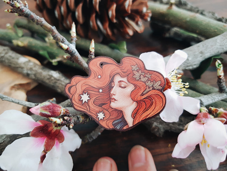 Cosmic Lover Art Wooden Pin Badges