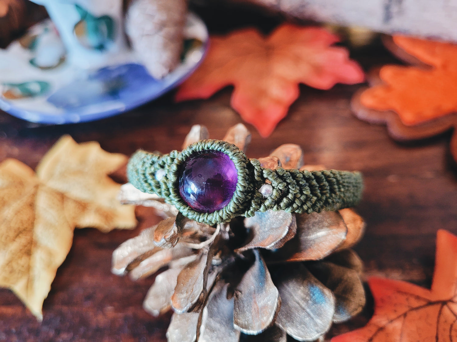 Bracelet For Women Bracelet macrame For Women, handmade, amethyst, silver, amethyst and silver, cute, 18 cm, stainless steel clasp