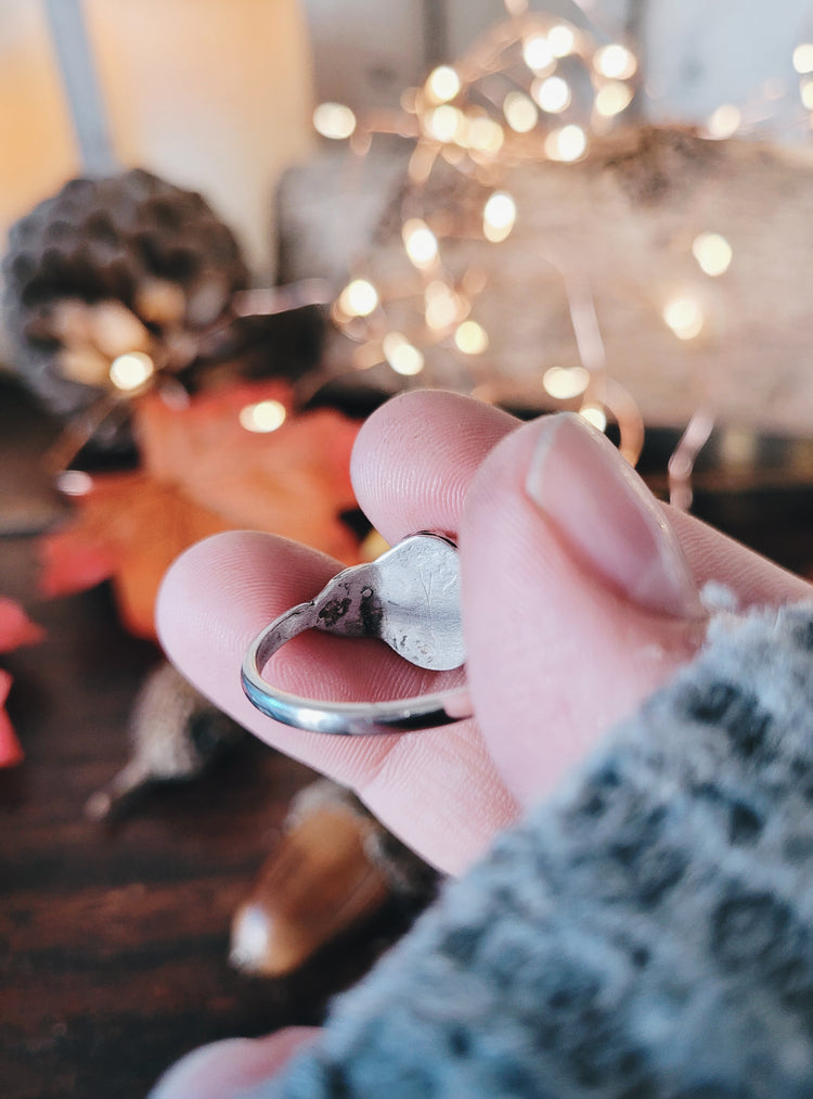 OAK LEAF RING SIZES STERLING SILVER MINIMALIST WITCH