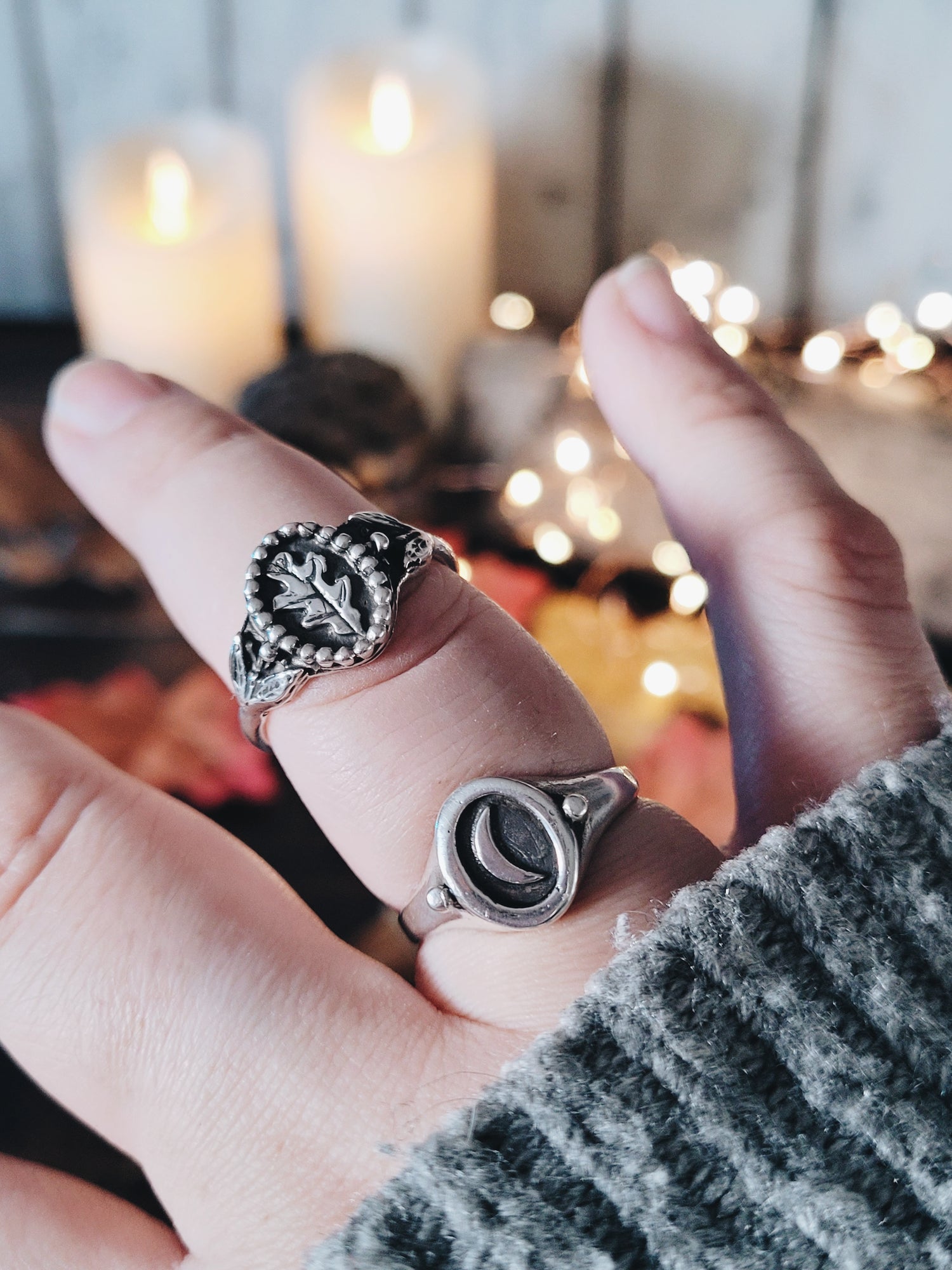 OAK LEAF RING SIZES STERLING SILVER MINIMALIST WITCH
