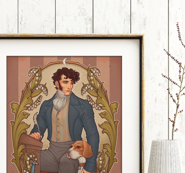 PRIDE AND PREJUDICE PRINT SET - 2 PRINTS ART NOUVEAU DinA4 - 8x11'' - Mr Darcy and Elizabeth Bennet -Art by Medusa Dollmaker