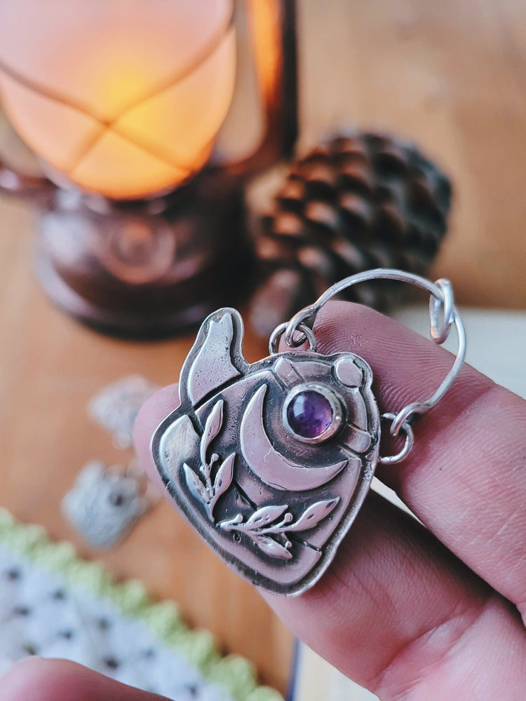 925 Sterling Silver Pendant Necklace TEAPOT GEMSTONE TALISMAN STERLING SILVER