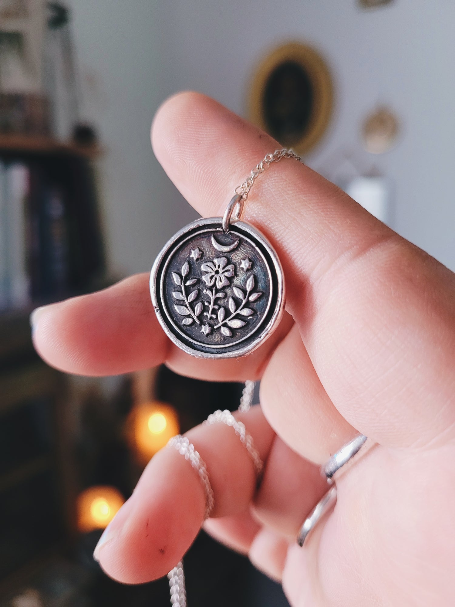 MINI FOLK STERLING SILVER WITCH TALISMAN MINI FOLKTALES AMULET PENDANT