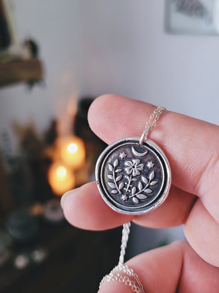 MINI FOLK STERLING SILVER WITCH TALISMAN MINI FOLKTALES AMULET PENDANT