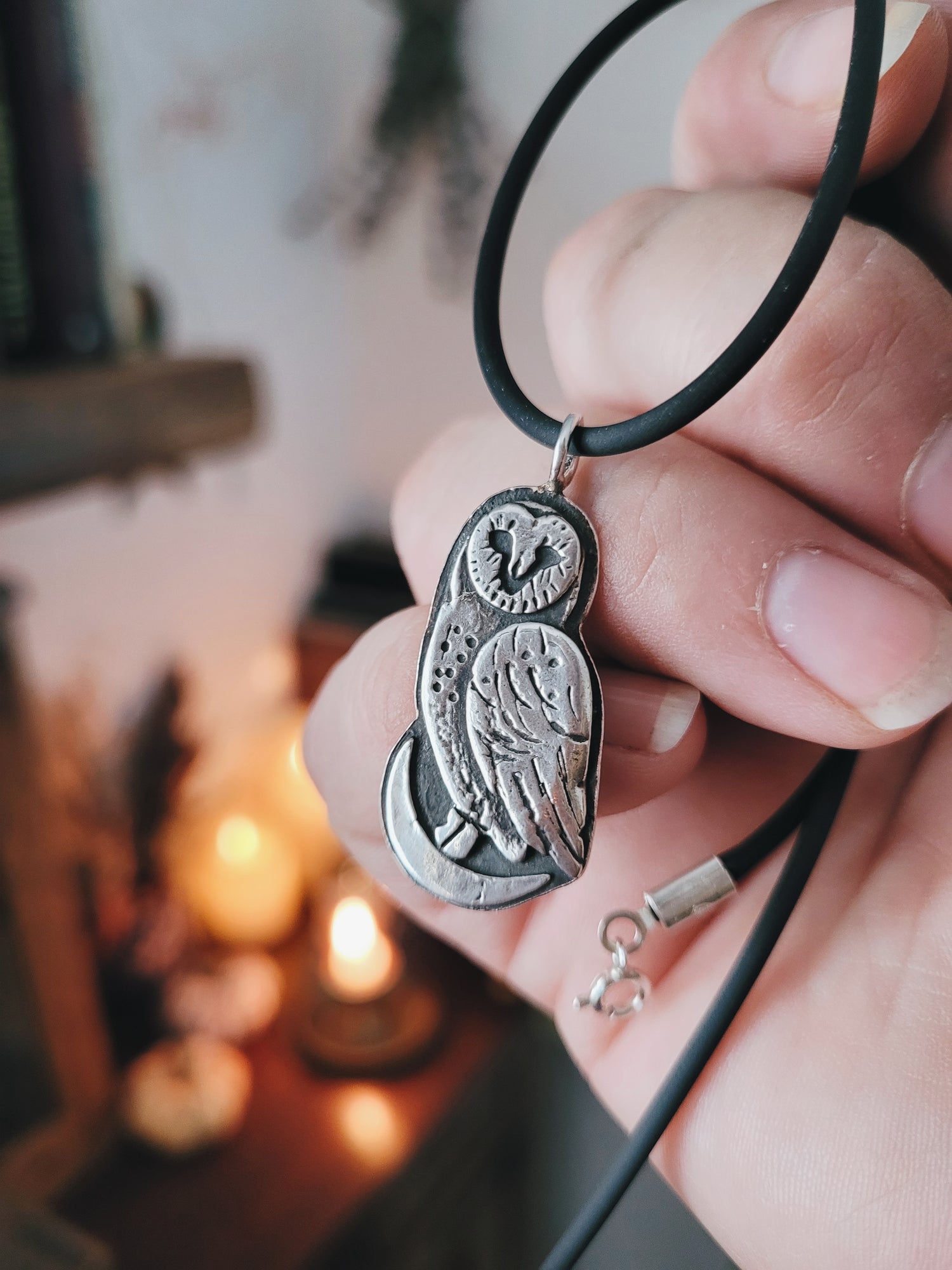Barn Owl Pendant Necklace