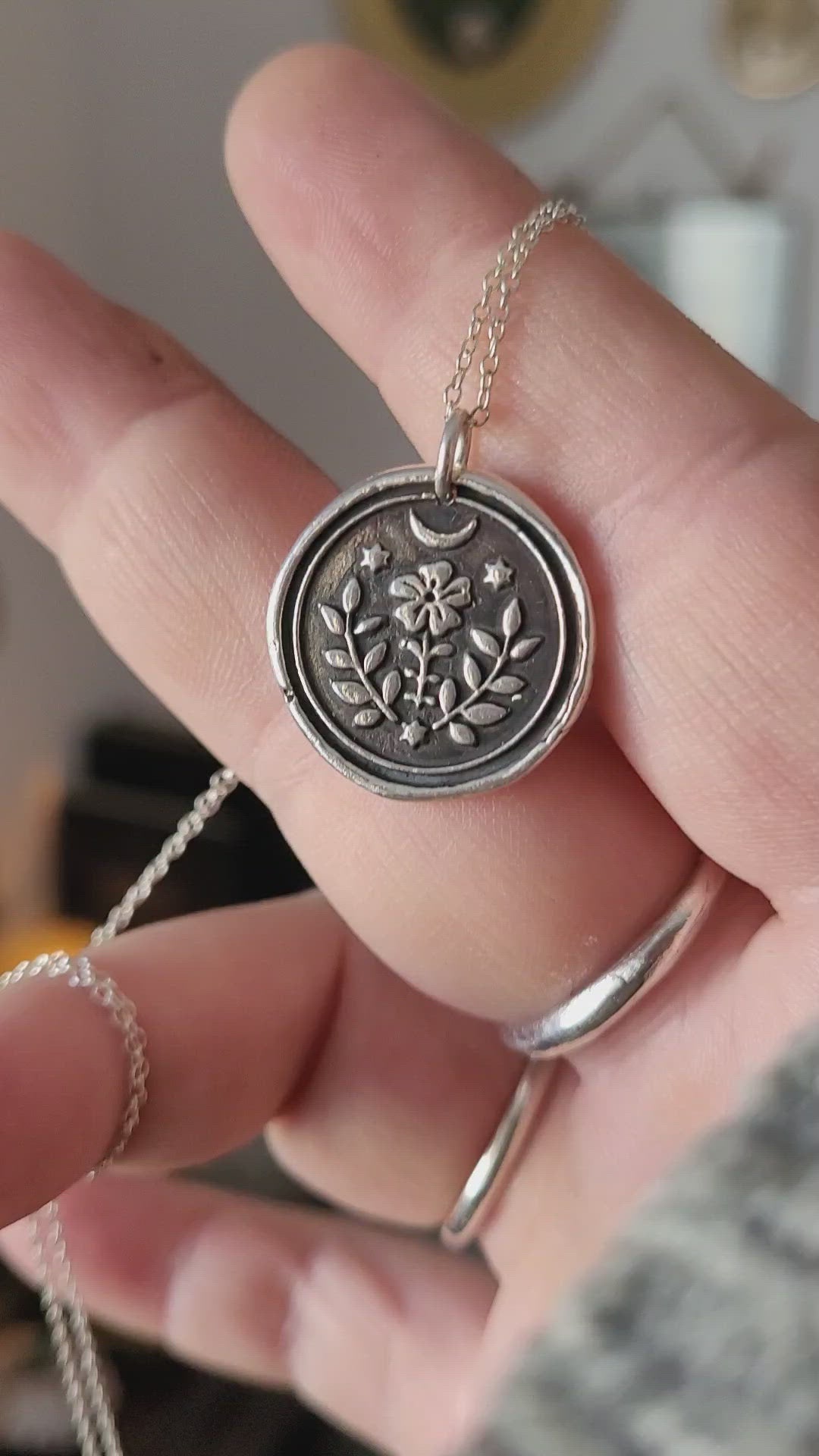 MINI FOLK STERLING SILVER WITCH TALISMAN MINI FOLKTALES AMULET PENDANT