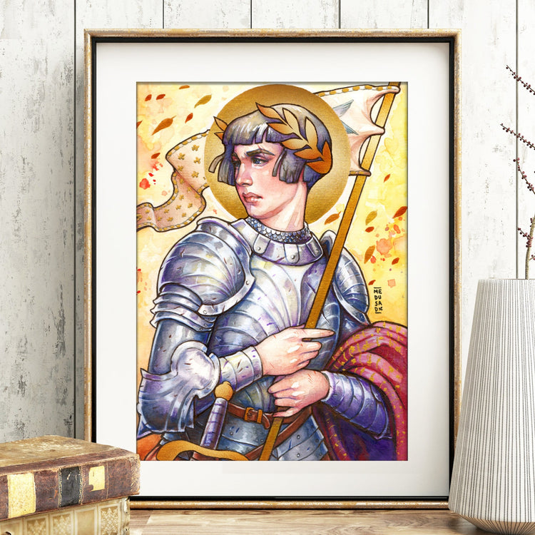 JEAN OF ARC PRINT MOON FRANCE IDOL WARRIOR