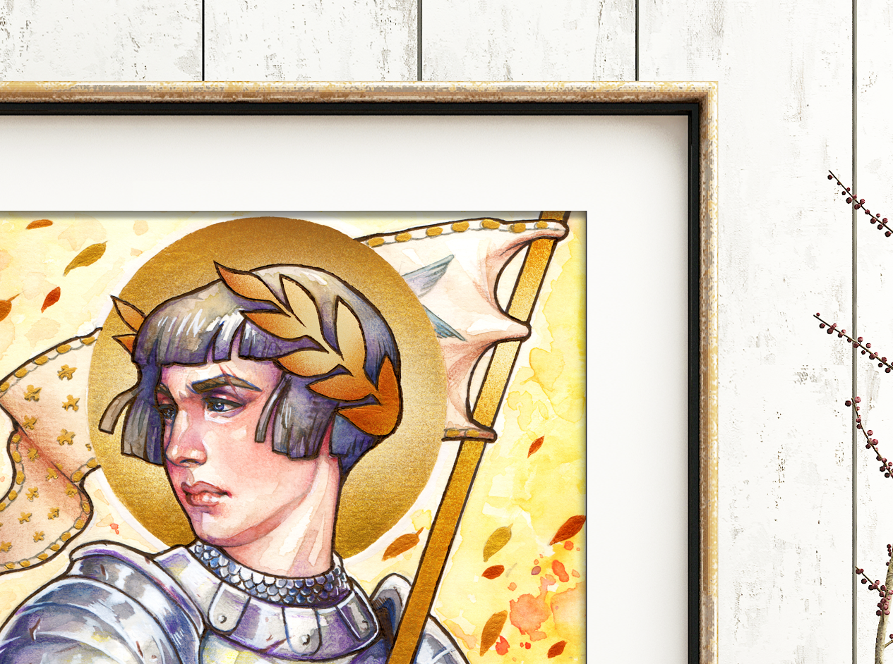 JEAN OF ARC PRINT MOON FRANCE IDOL WARRIOR