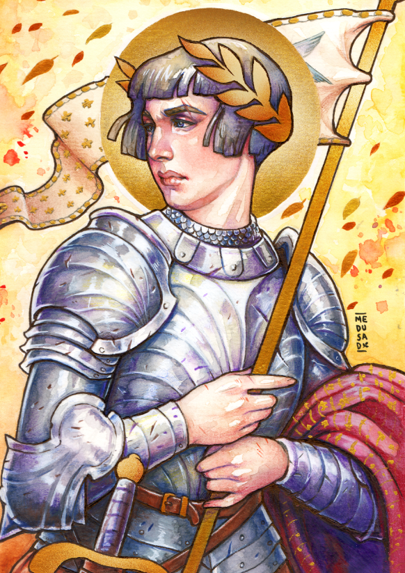 JEAN OF ARC PRINT MOON FRANCE IDOL WARRIOR