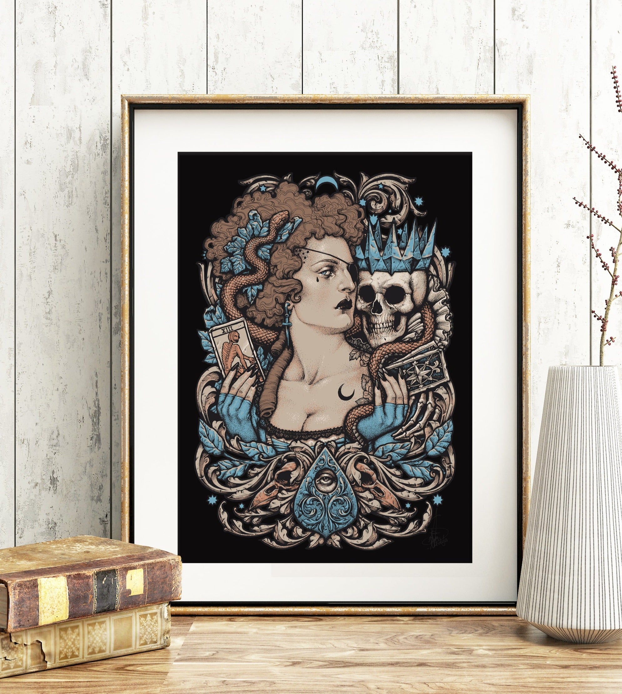 Madame Planchette Printed Framed Art Medusa Dollmaker Folk Tales Folktalesmarket 2192