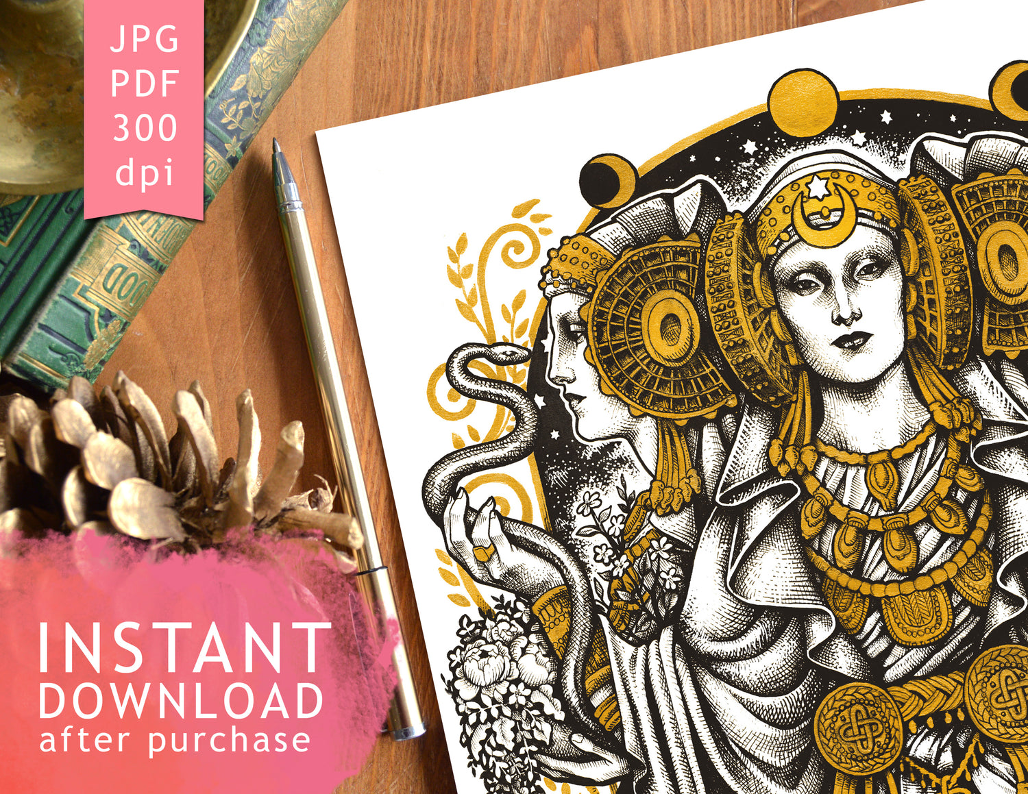 DIGITAL PRINTABLE - IBERIAN LADY LIGHT HECATE ORIGINAL BY MEDUSA DOLLMAKER