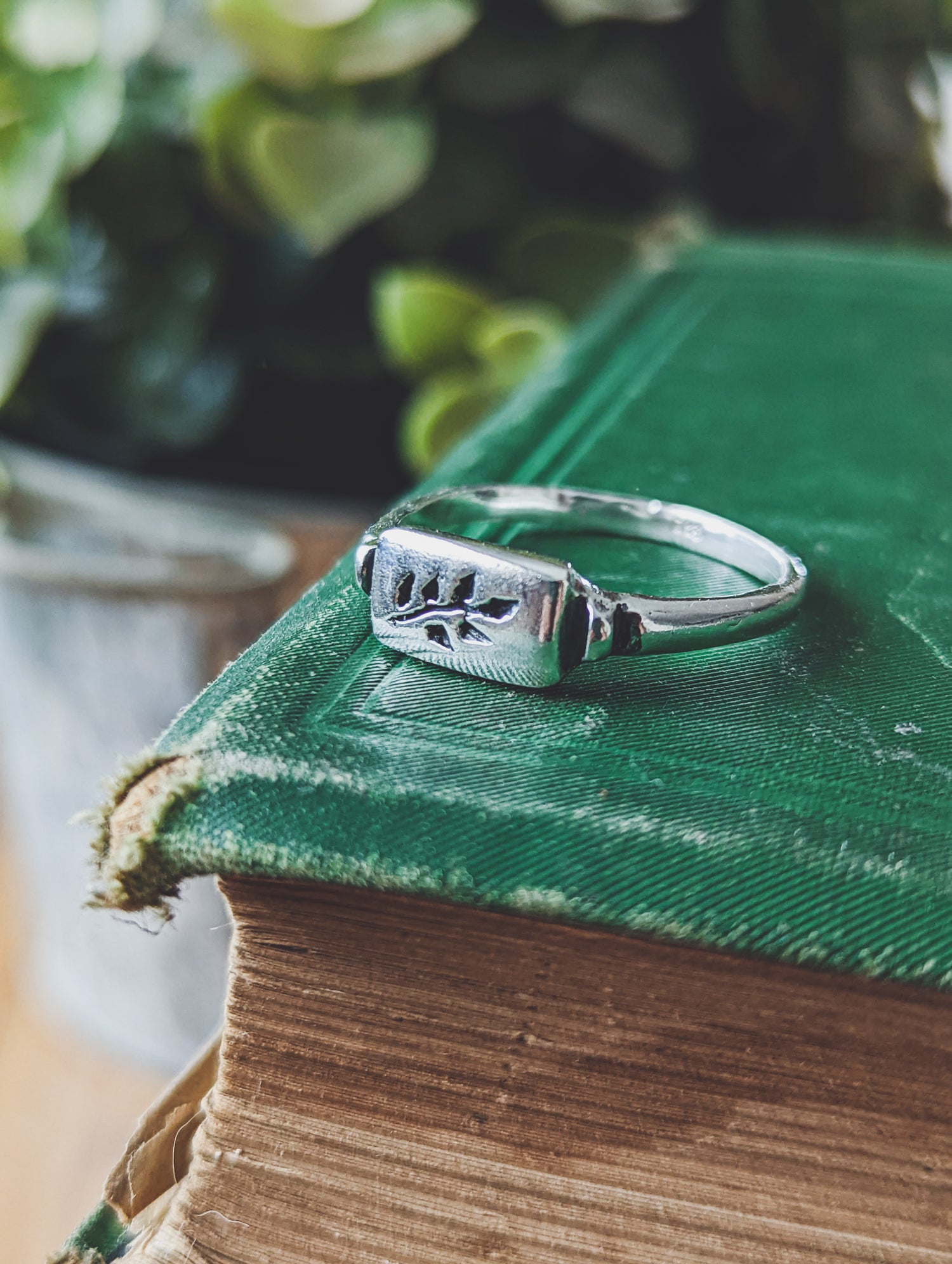 sterling silver 925 ring herbal fine handmade