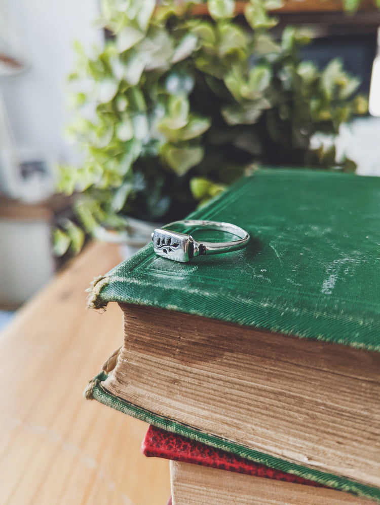 sterling silver 925 ring herbal fine handmade