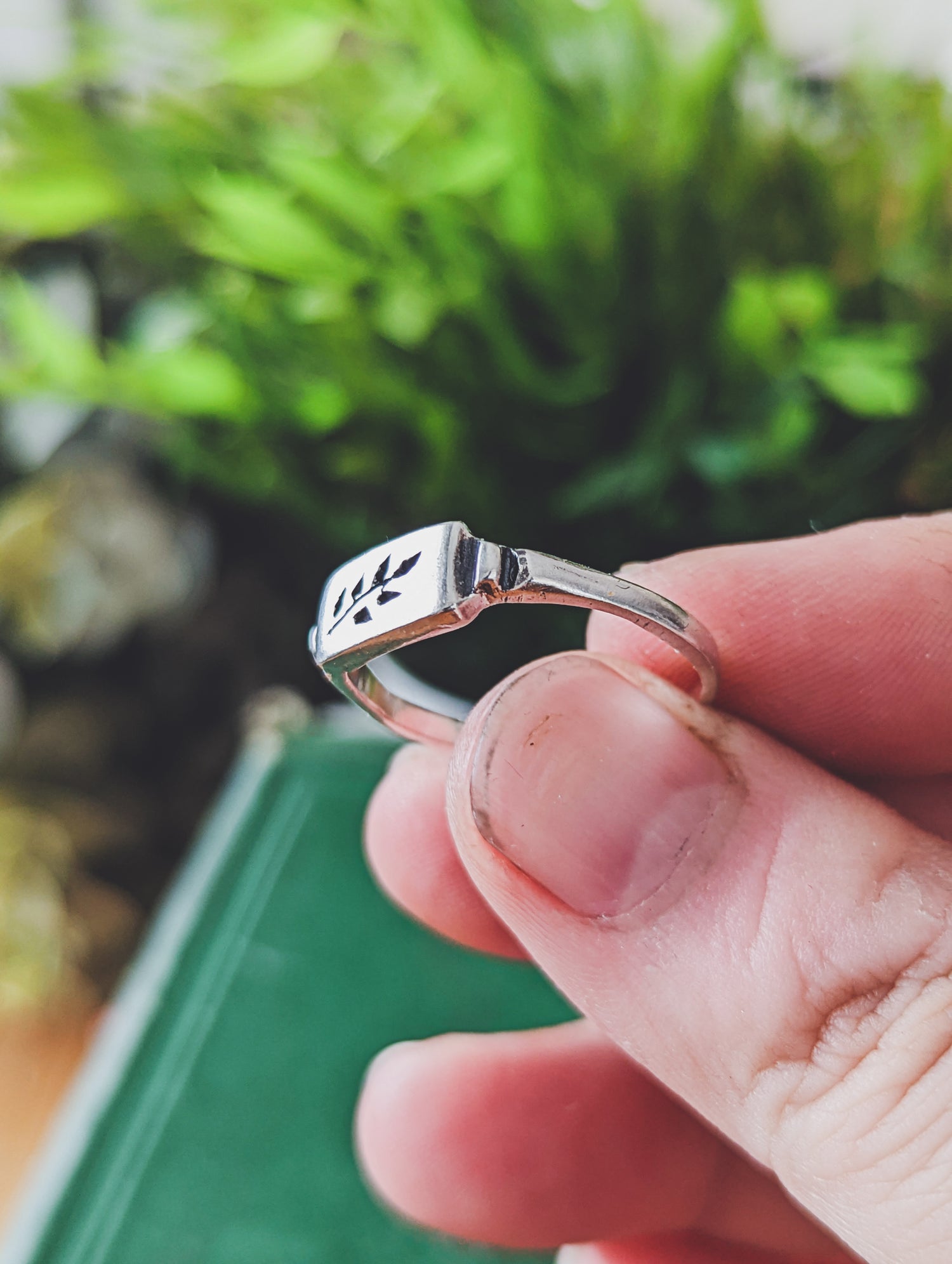sterling silver 925 ring herbal fine handmade