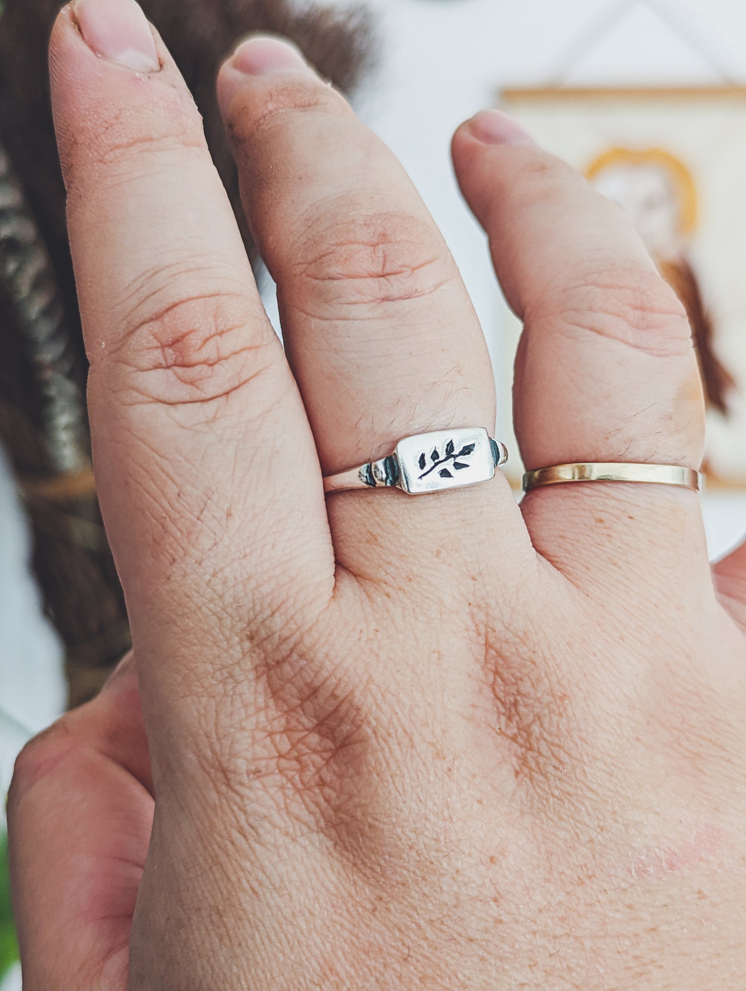 sterling silver 925 ring herbal fine handmade