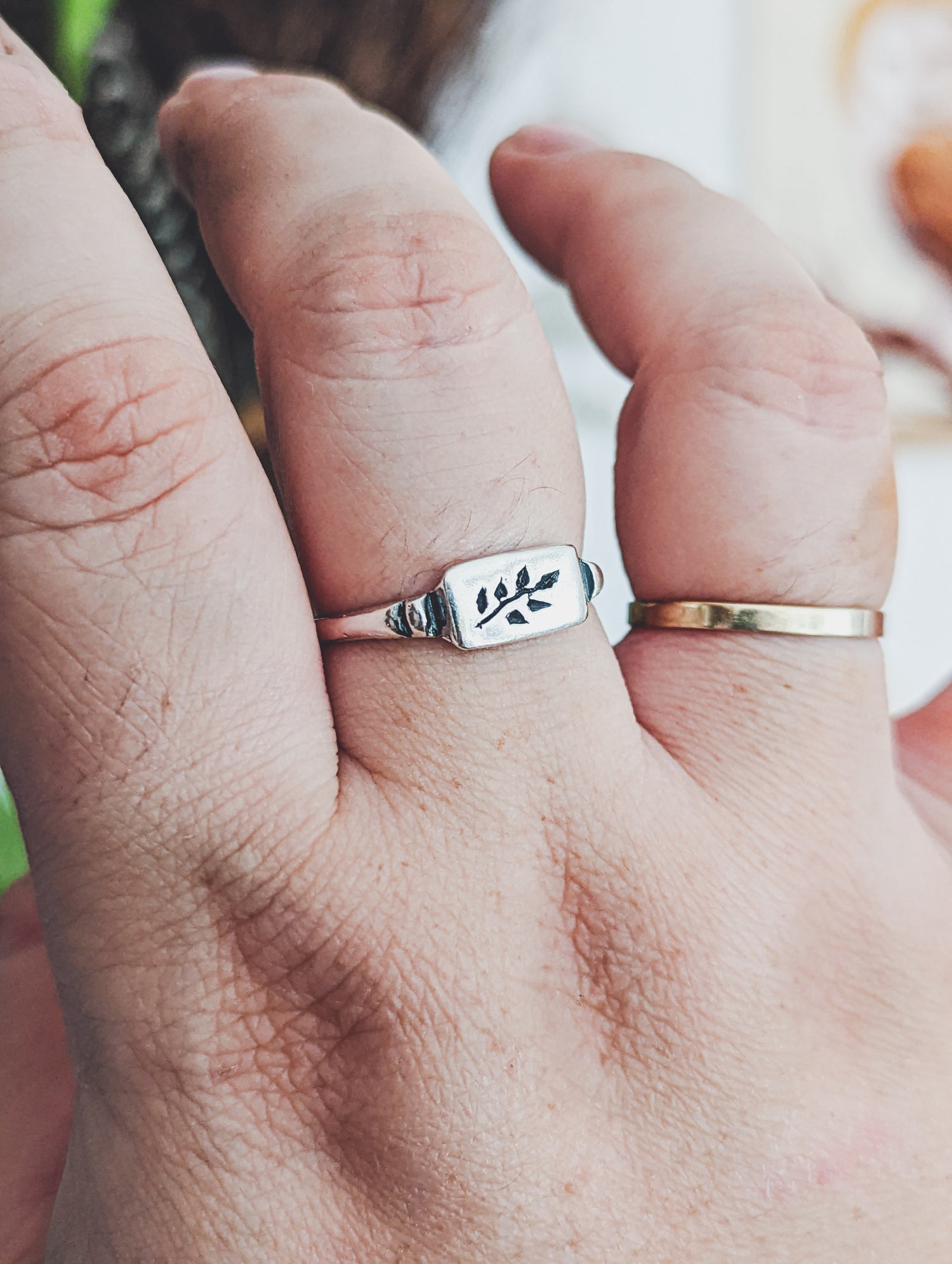 sterling silver 925 ring herbal fine handmade