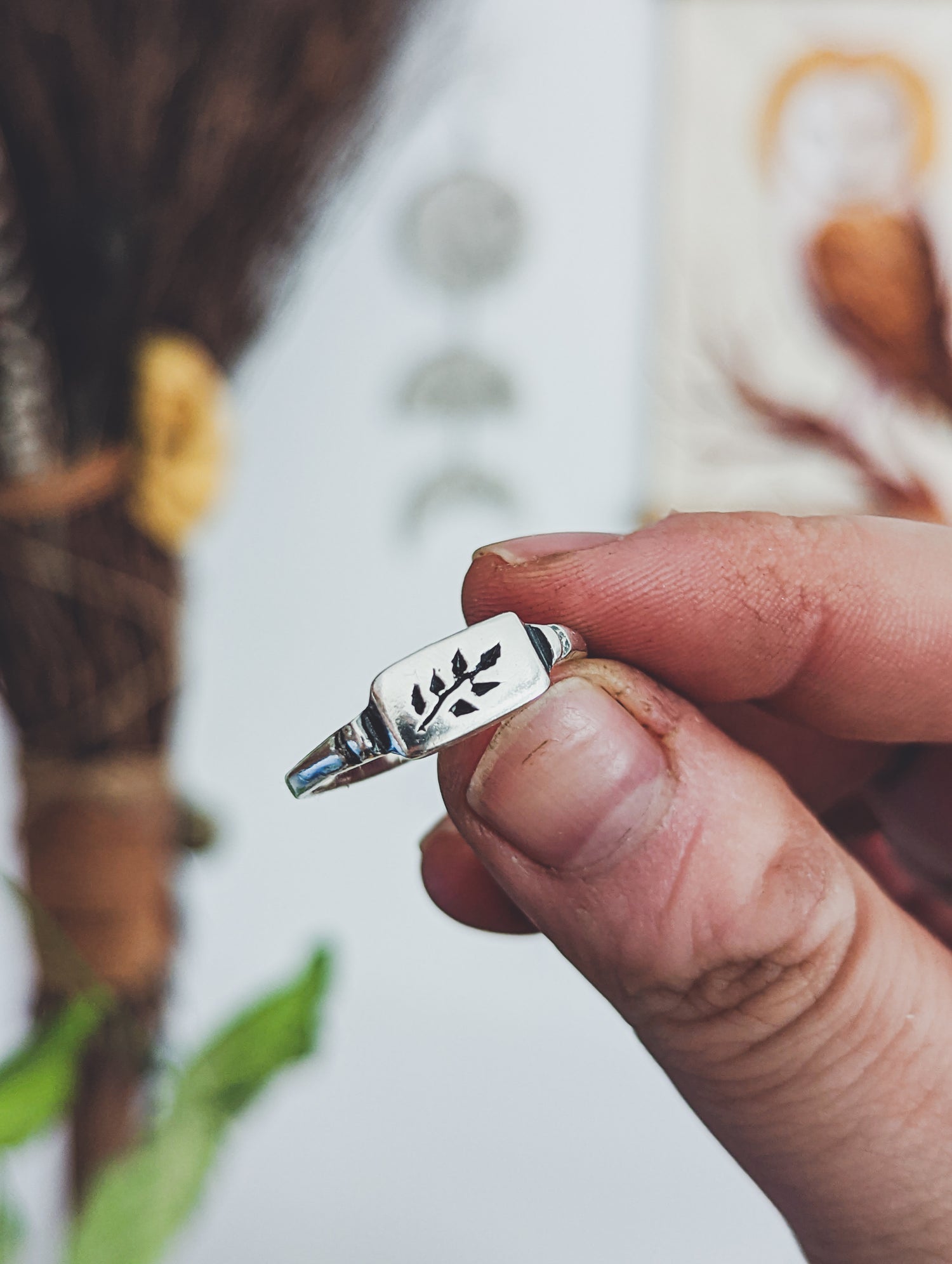 sterling silver 925 ring herbal fine handmade
