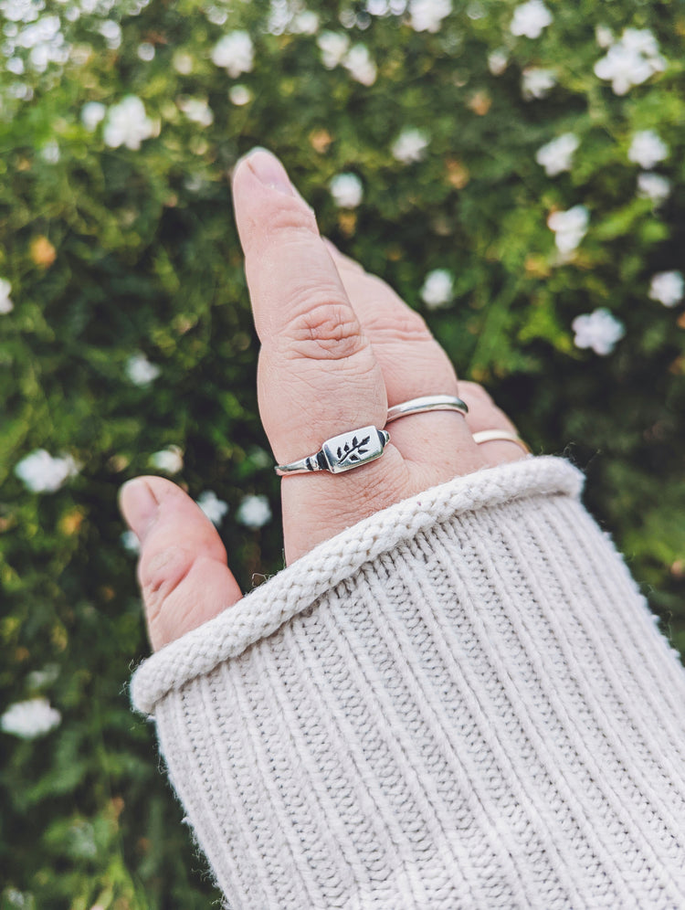 sterling silver 925 ring herbal fine handmade