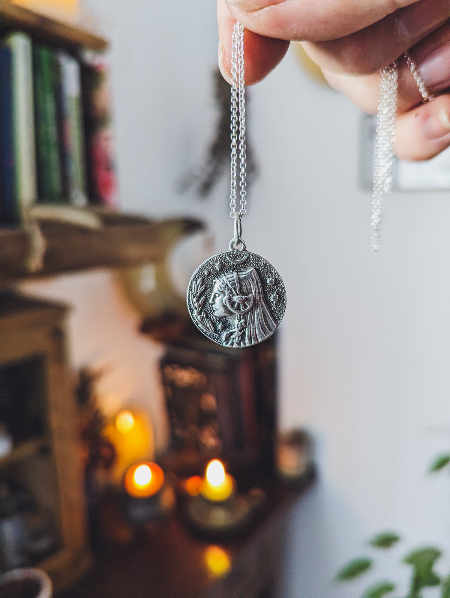 iberian hecate sterling silver jewelry dama íbera moon and stars jewel woman face iberian sterling silver