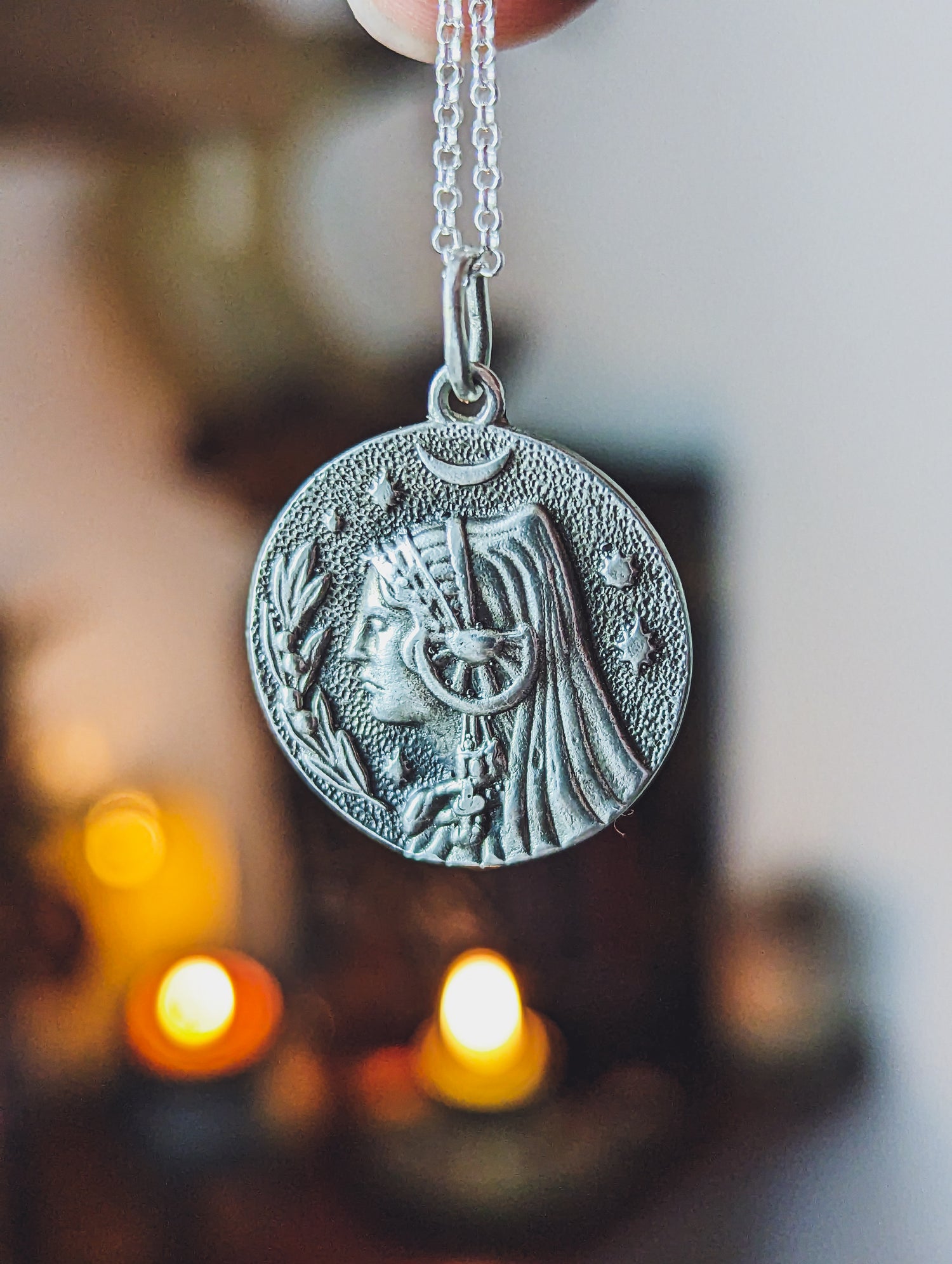 iberian hecate sterling silver jewelry dama íbera moon and stars jewel woman face iberian sterling silver