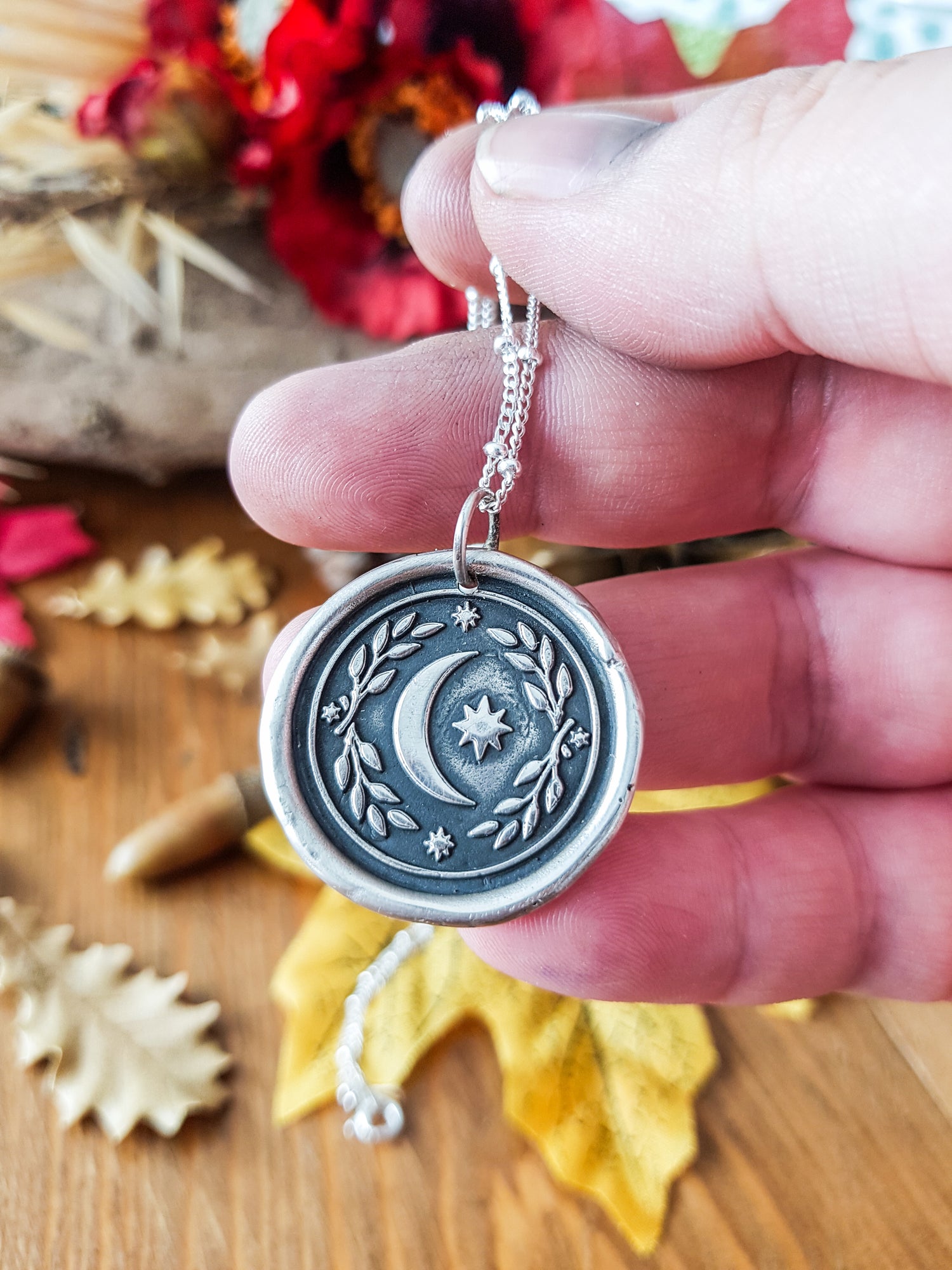 MOON TALISMAN Pendant NECKLACE TALISMAN AMULET WITCH WITCHCRAFT MOON STARS BARN BIG PENDANT