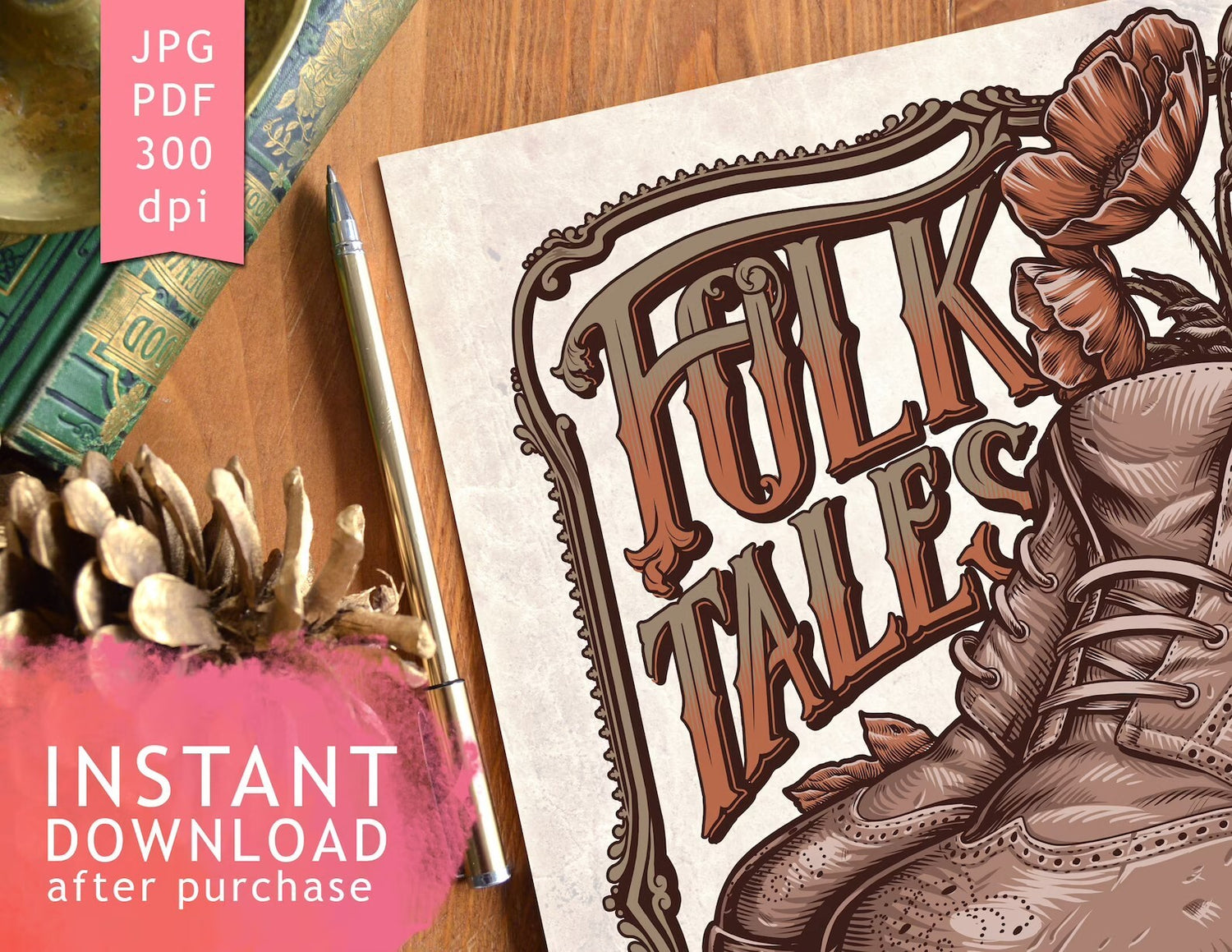 DIGITAL download folk tales original medusa dollmaker instant download