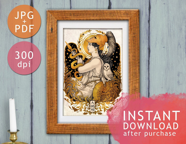 DIGITAL PRINTABLE - ATENEA WATERCOLOR FOLK ELEMENTS + BONUS FILES - ORIGINAL BY MEDUSA DOLLMAKER
