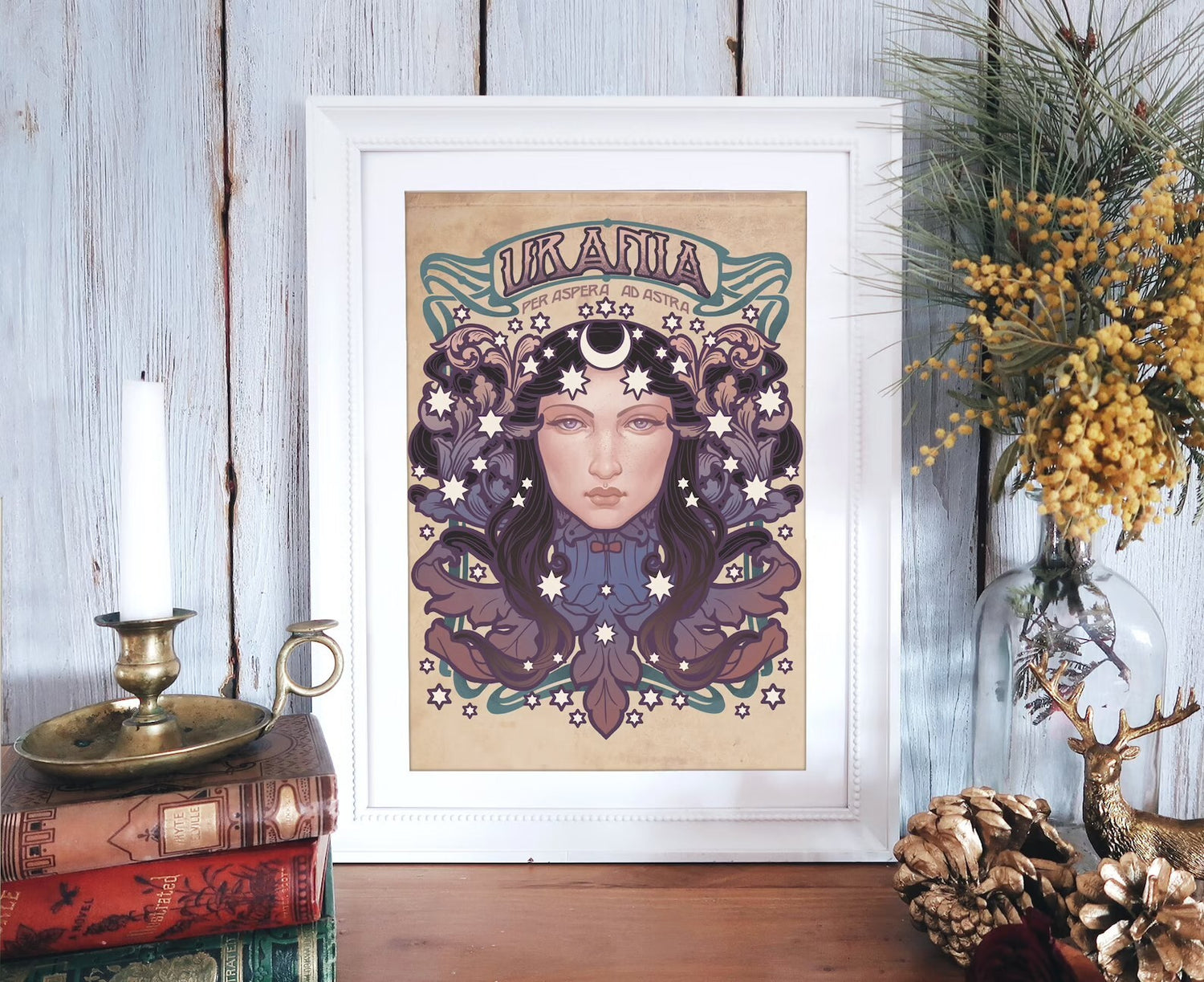 DIGITAL PRINTABLE - URANIA WATERCOLOR FOLK ELEMENTS + BONUS FILES - ORIGINAL BY MEDUSA DOLLMAKER