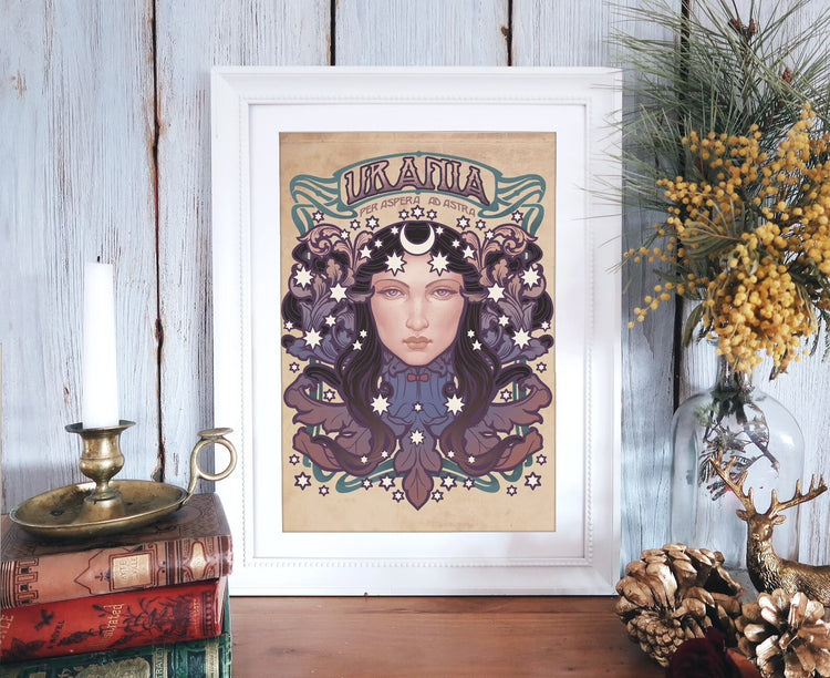 DIGITAL PRINTABLE - URANIA WATERCOLOR FOLK ELEMENTS + BONUS FILES - ORIGINAL BY MEDUSA DOLLMAKER
