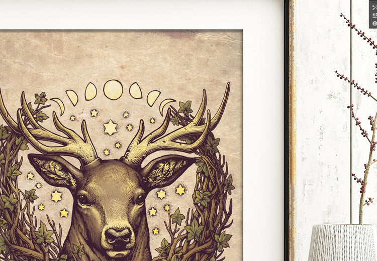 DIGITAL PRINTABLE - CERNUNNOS WATERCOLOR FOLK ELEMENTS + BONUS FILES - ORIGINAL BY MEDUSA DOLLMAKER