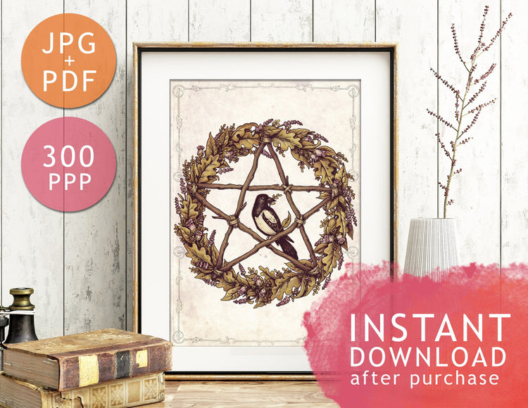 DIGITAL download Botanical pentacle original medusa dollmaker instant download