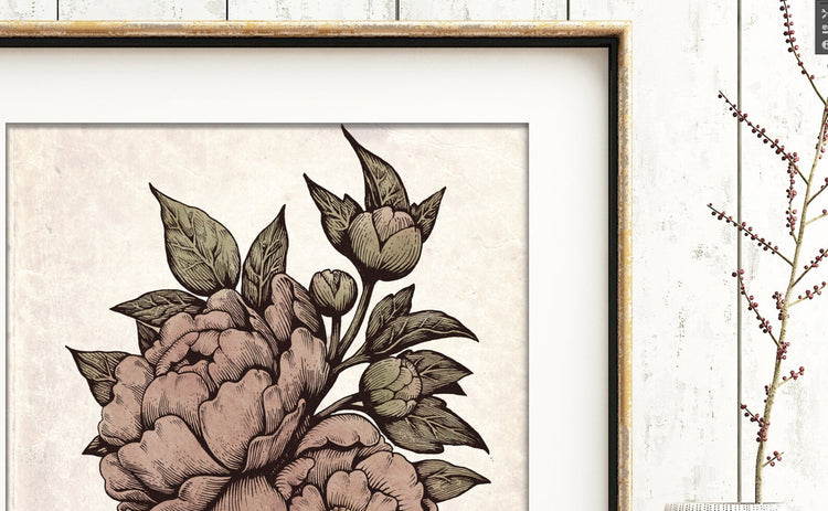 DIGITAL PRINTABLE - MPEONIES WATERCOLOR FOLK ELEMENTS + BONUS FILES - ORIGINAL BY MEDUSA DOLLMAKER