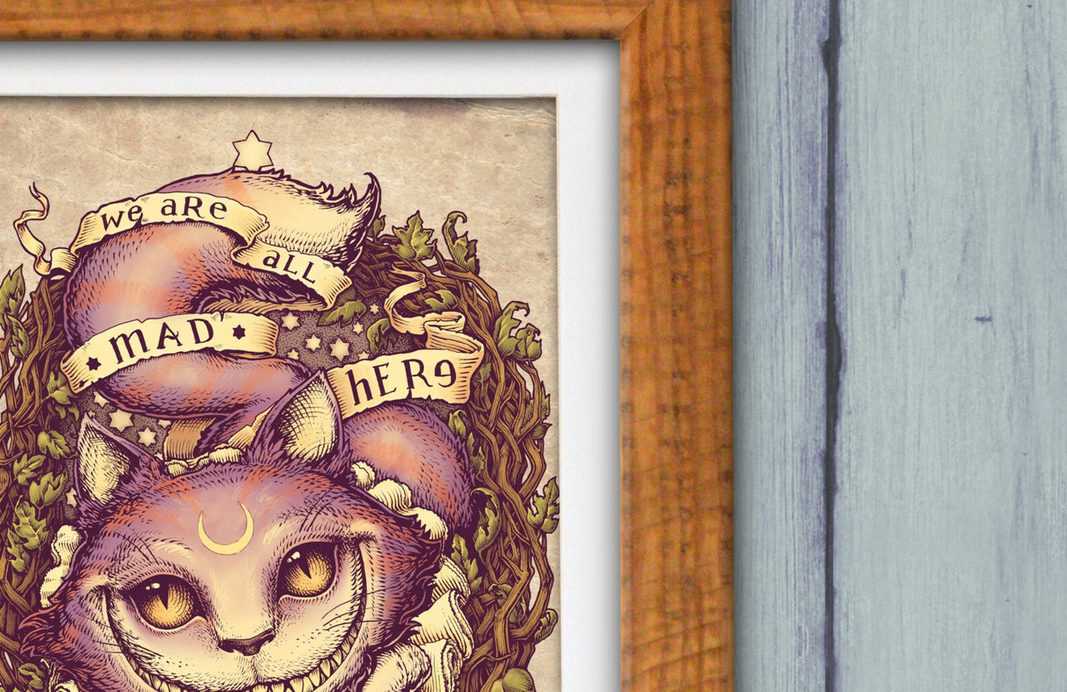 DIGITAL PRINTABLE - CHESHIRE WATERCOLOR FOLK ELEMENTS + BONUS FILES - ORIGINAL BY MEDUSA DOLLMAKER