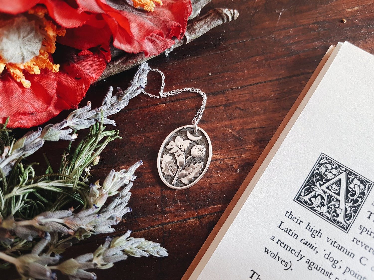 Silver Pendant Necklace Silver Pendant Necklace datura stramonium witch herb witchcraft pendant sterling silver 925 botanical stuff